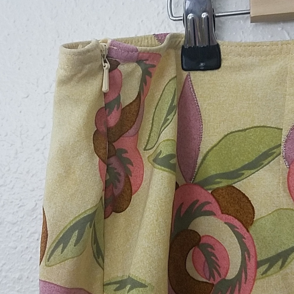 J. Jill Floral A-Line Skirt in Cream, Pink, Green - Picture 7 of 8